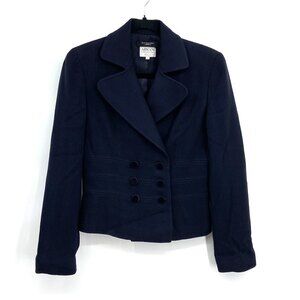 ARMANI Collezioni Richards Greenwich Black Wool Double Breasted Blazer Size 2